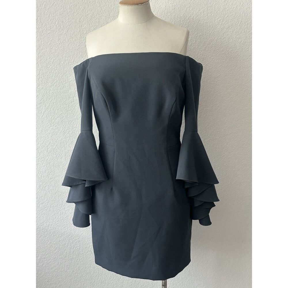 Milly Off-the-Shoulder Dark Gray Dress